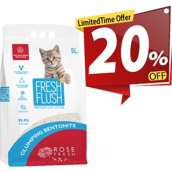  Fresh Flush 5LT Rose Scented Cat Litter 