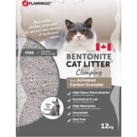 Flamingo Bentonite Activated Carbon Granules Clumping Cat Litter 12KG