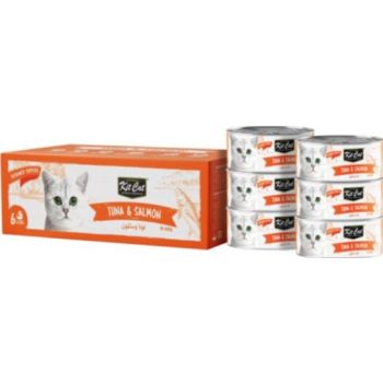  Kit Cat Deboned Tuna & Salmon Toppers 6x50g 