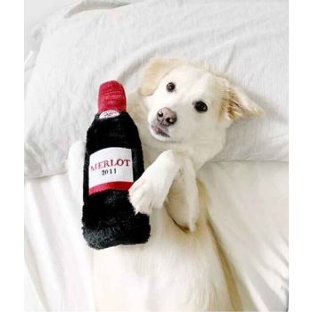  Zippy Paws Crusherz Red Wine Plush Dog Toys, Black/Red 