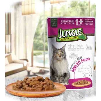  Jungle Adult Pouch  Cat Wet Food Beef 100gm 