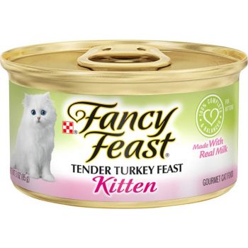  Purina Fancy Feast Kitten Turkey Wet Cat Food 85g 