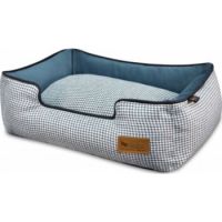 P.L.A.Y. Pet Lifestyle and You Houndstooth Lounge Bed  Blue/white Small