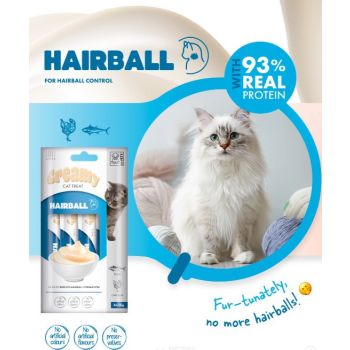  M-PETS Creamy with Functions – Cat treat – Hairball – Tuna & Chicken 4x15g (60g) 