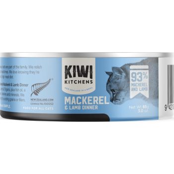  Kiwi Kitchens Mackerel & Lamb Dinner Canned Wet Cat Food 85g 