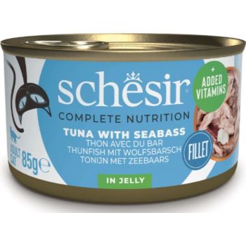  Schesir Cat Wet Food Can Jelly Tunawith Seabass 85g 