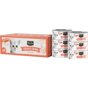  Kit Cat Deboned Chicken & Salmon Toppers 6x50g 
