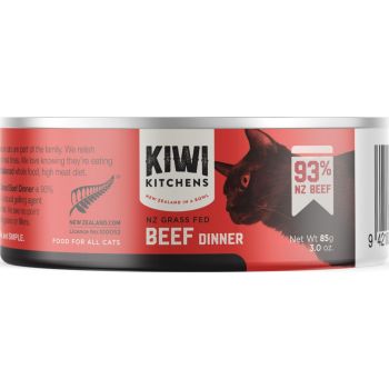  Kiwi Kitchens Grass Fed Beef Dinner Canned Wet Cat Food 85g 