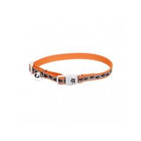 Coastal 3/8 Safe Cat Lazer Black Reflective Adj. Break Away Collar Orange Paw