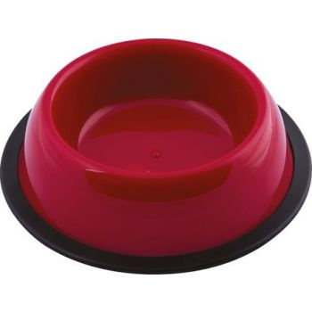  Georplast Silver Antislip Plastic Pet Bowl XL Red  26x6cm 