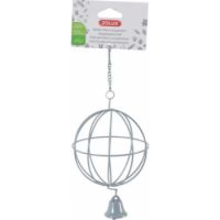 METALLIC HANGING HAY BALL GREY 10CM DIA.