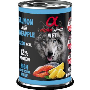  Alpha Spirit Canned Dog Food SALMON with Pineapple 400g 