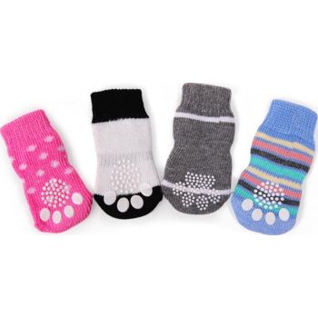  Non-Slip Dog Socks Large In Mix Colors 35x90 