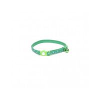 Coastal 3/8" Safe Cat Fashion Collar with Polka Dot Overlay Green
