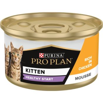  PRO PLAN KITTEN HEALTHY START, WET CAT FOOD, MOUSSE RICH IN CHICKEN 85g 