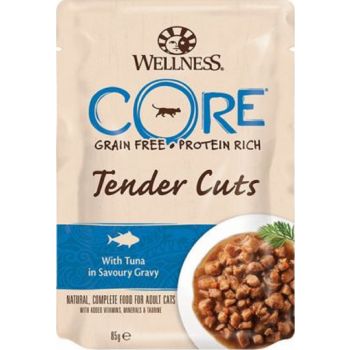  Wellness CORE Cat Wet Food  Tender Cuts with Tuna in Gravy, 85g 