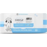 Furrish Daily Bath Wipes Baby Powder 100Pck