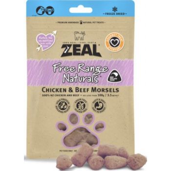  Zeal Dried Chicken & Beef Morsels Cat Treats  100g 