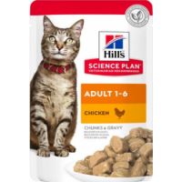Hills Science Plan Adult Wet Cat Food Chicken Pouches (12x85g)