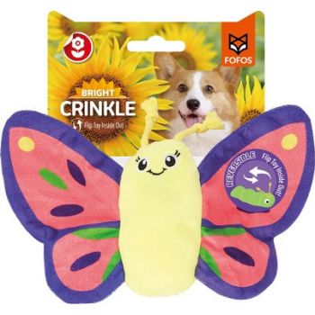  FOFOS Butterfly Reversible Crinkle Dog Toys 