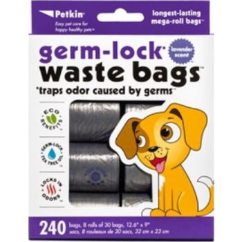 Petkin Germ-Lock Waste Bags Citrus - 240ct 