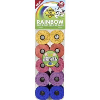  Bags On Board Rainbow Dog Poop Bags – 140 Bags 