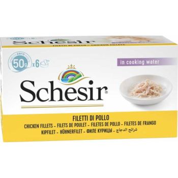  Schesir Cat Wet Food Multipack Can-Wet Food Chicken Rice Natural Style 6x50g 