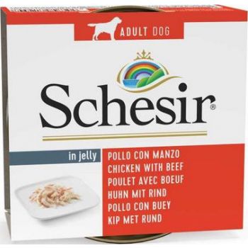  Schesir - Chicken Fillets with Beef Dog Wet Food  Can Jelly (150g) 