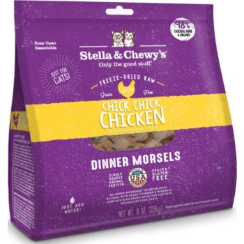  Stella & Chewy’s Freeze-Dried Morsels for Cats – Chick, Chick, Chicken – 3.5 Ounce Bag 