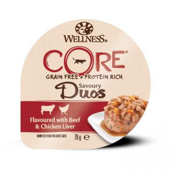  Wellness CORE Savoury Duos Flavoured with Beef and Chicken Liver for Cat, 79g 