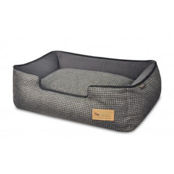  Lounge Bed Houndstooth Black/Grey Large 