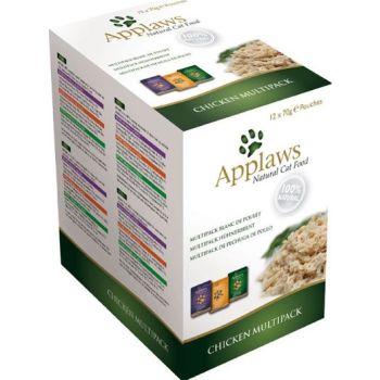  Applaws Chicken Multipack Adult Wet Cat Food 12 x 70g Pouch 