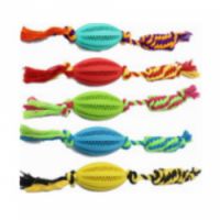 DENTAL RUGBY BALL WITH COTTON ROPE :ER017