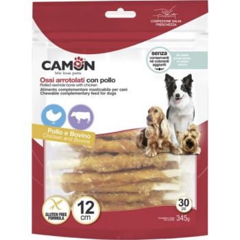  Camon Knotted Rawhide Bone With Chicken(30Pcs) 345G 