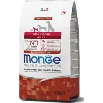  Monge Monoprotein Mini Adult Lamb With Rice And Potato 2.5Kg 