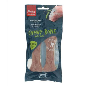  Pets Unlimited Chewy Bone with Duck Medium 2pcs 