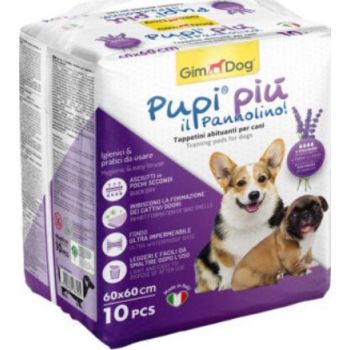  GimDog Pupi Piu Lavender Scent Training Pads for Dogs, 60 x 60 cm - 10 Counts 