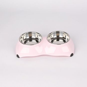  Pawsitiv Bowl 4 Paw Dinner Set Baby Pink S+S 