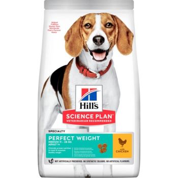  Hill’s Science Plan Perfect Weight Medium Adult Dog Food with Chicken (12kg) 