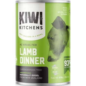  Kiwi Kitchens Grass Fed Lamb Dinner Canned Wet Dog Food 375g 