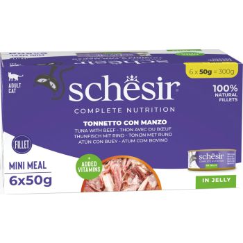  Schesir Cat Wet Food  Multipack Can Tuna With Beef-6x50g 