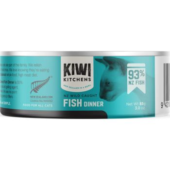  Kiwi Kitchens Wild Caught Fish Dinner Canned Wet Cat Food  85g 