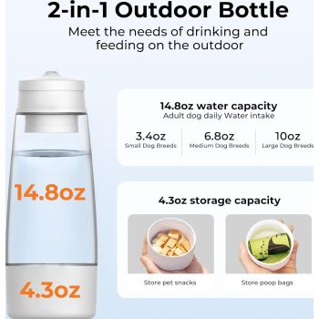  Dogness Water Bottle With Food Storage-Green 