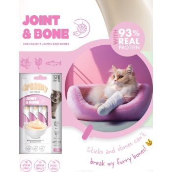  M-PETS Creamy with Functions – Cat treat – Joint & Bone – Beef & Chicken & Salmon 4x15g (60g) 