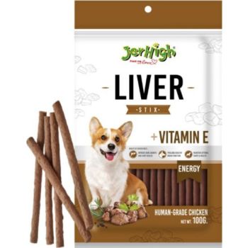  Jerhigh Liv Stick Young Adult Dog Treats, Meat Flavor, 100g 