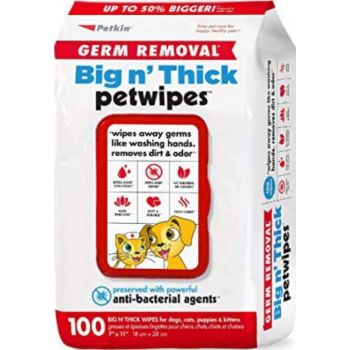  PETKIN Big Germ Pet Wipes - 100 Ct 