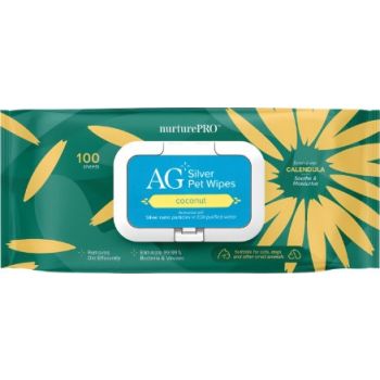  NurturePro AG+ Silver Pet Wet Wipes -Coconut (100 Sheets/ Pack) 