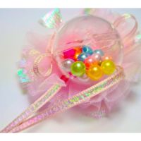 Hair Clip Ball W Pearl (Light Pink)