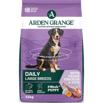  Arden Grange Daily Large Breeds Puppy with Fresh Chicken & Rice Dry Dog Food 12kg 