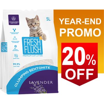  Fresh Flush 5LT Lavender Scented Cat Litter 